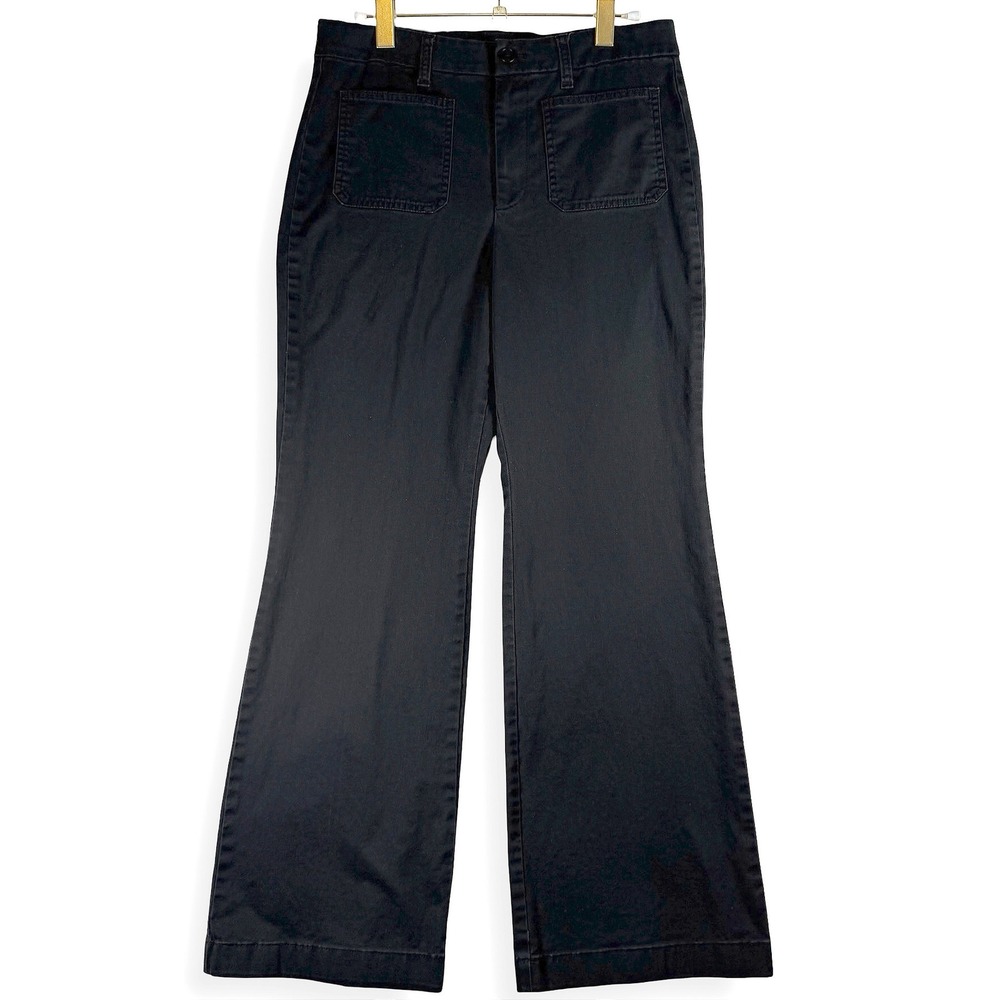 J.Crew Re-Imagined Womens Black High Rise Wide Leg Utility Pants Patch Pocket 29